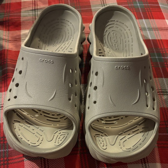 CROCS Shoes - CROCS Light Gray Slide Sandals
